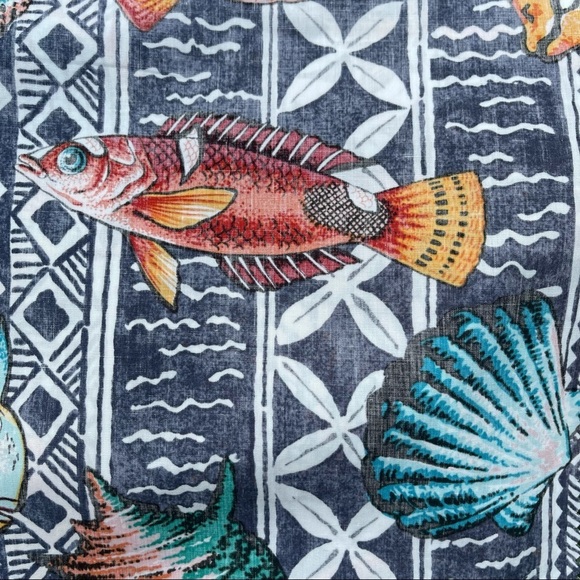Vintage Reyn Spooner Huahine Hawaiian 2 Fabric Swatch Sample Craft Sewing - Picture 2 of 10